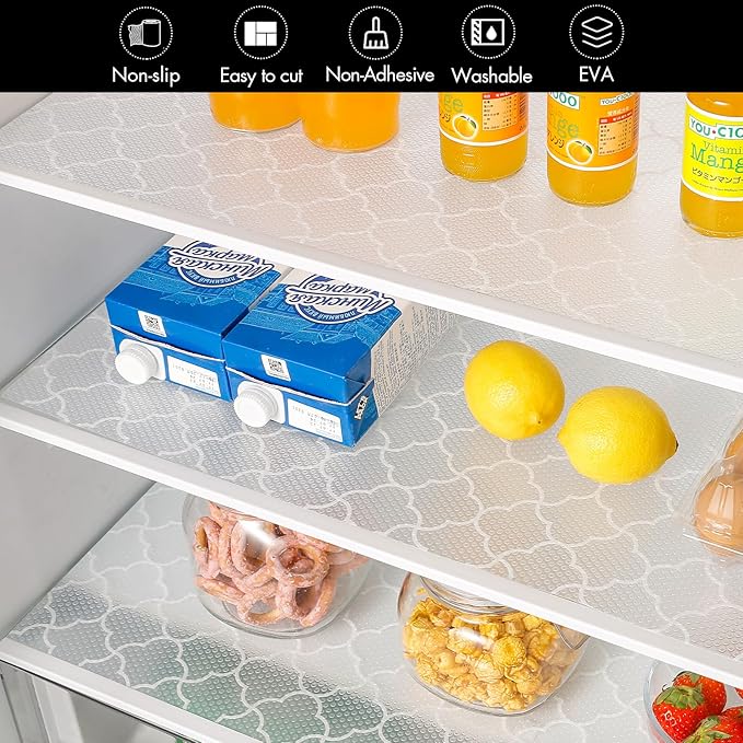 Cooyes Shelf Liner – Premium Non-Adhesive Cabinet & Drawer Liner for Kitchen – Waterproof Shelf Paper with Modern Pattern – Durable EVA Cabinet Mat – Easy to Cut