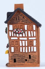 Ceramic Houses Collection - Collectible Handmade Miniature of Creperie in Mont St. Michel, France - Cone Incense Holder R325