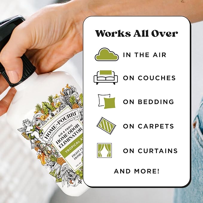 Home-Pourri Air + Fabric Multi-Purpose Odor Freshener Spray, Tropical Air, 11 Fl Oz - Pineapple, Jasmine and Sandalwood