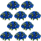 NUPTIO Flower Ball Arrangement Bouquet - 10 Pcs 9.5 inch Diameter Royal Blue Fake Flowers Roses Balls for Centerpieces Tables - Artificial Rose Arrangements for Wedding Centerpiece Table Decorations