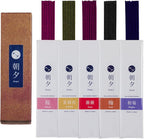 Asayu Japan Incense Sticks Assortment - 5 Floral Fragrances, 20g, 100% Made in Japan Incense Sampler Variety Pack - for Yoga, Zen Meditation & Relaxation