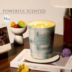 HomeLights 3-Wick Candles for Home Scented - 34oz Soy Wax Blend Candle Long-Lasting Fragrance, Scandinavian Minimalist Design Home Decor and Housewarming Gifts, Lavender Eucalyptus