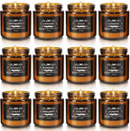 Scented Candle Set 12 Pack, Candle for Home Scented, Odor Eliminating, Stress Relief, Long Lasting Soy Wax Gift Set