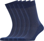 VRD Men’s Dress Socks, Bamboo 5-Pack Mens Socks, Mid Calf Length, Crew Socks Gift for Men Shoe Size 8-13