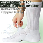 +MD Crew Socks for Men 6 Pairs, Viscose Bamboo Socks, Mens Dress Socks with Soft Cushioned, Smell Control, Black White