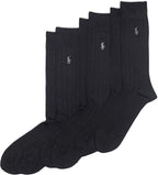 Polo Ralph Lauren Men's Cotton Ribbed Dress Crew Socks -3 Pair Pack-Soft and Lightweight Cotton Comfort