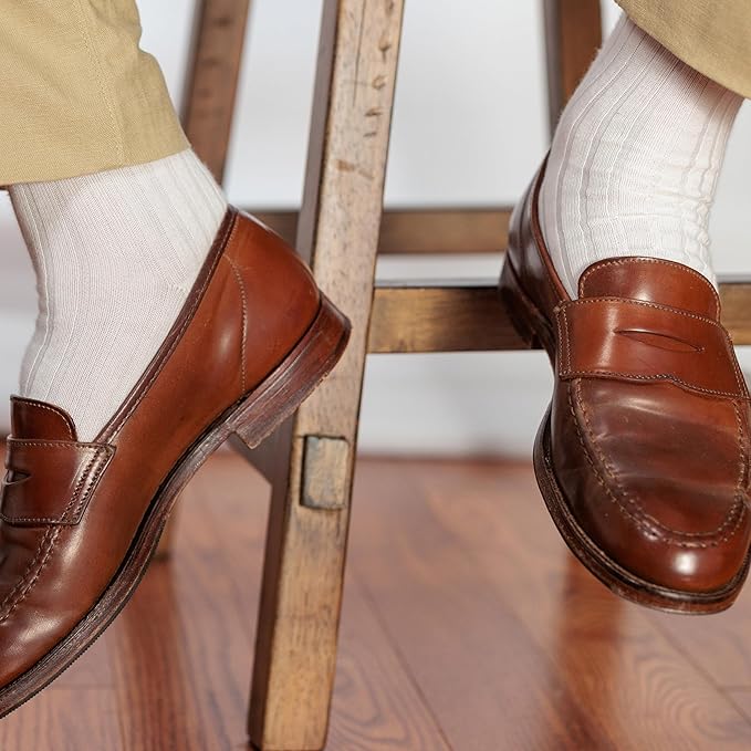 Cotton Dress Socks for Men – Comfortable Men’s Executive Socks – Classic Mid-Calf Dress Socks by Boardroom Socks