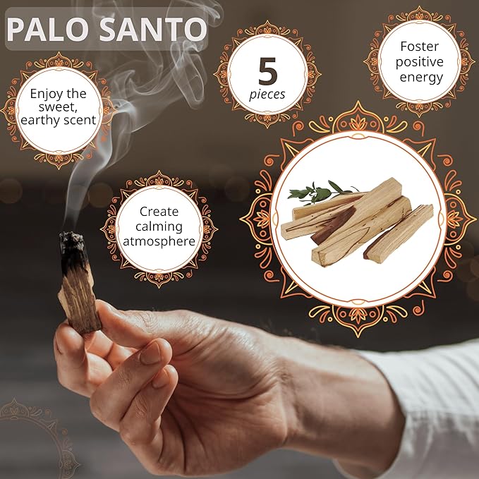 Danilovo Smudging Kit – 5 Palo Santo Sticks, 1 White Sage Smudge Stick, 50 Beeswax Taper Candles & Ceramic Candle Holder Set for Meditation, Cleansing, and Spiritual Practices
