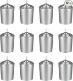 Mega Candles 12 pcs Unscented Silver Votive Candles, Hand Poured Wax Candle 15 Hours 1.5 Inch x 2.25 Inch, Home Décor, Wedding Receptions, Centerpieces, Occasions, Events, Festivities, Meditations