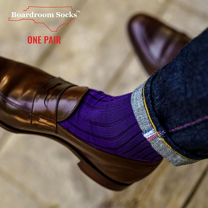 Cotton Dress Socks for Men – Comfortable Men’s Executive Socks – Classic Mid-Calf Dress Socks by Boardroom Socks