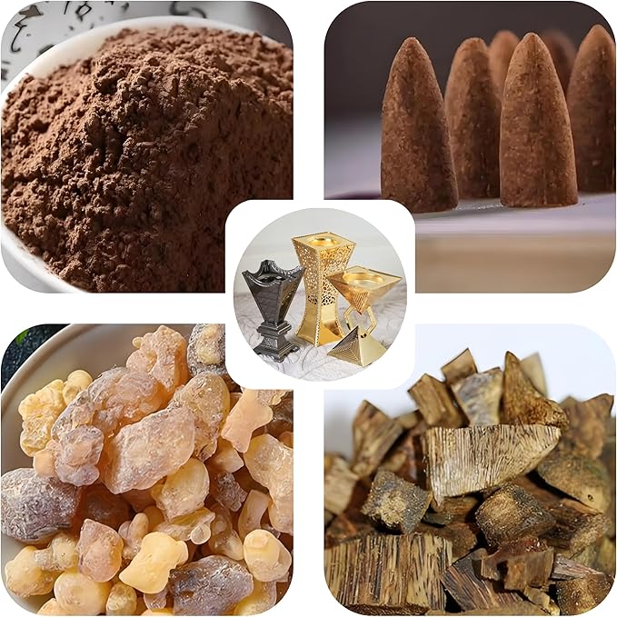 Hand-Carved Charcoal Incense Burner - Bakhoor Burner Magnificent Oud Frankincense Metal Burner for Office & Home Decor - Rust Proof Incense Holders for Yoga Spa Meditation(Gold)