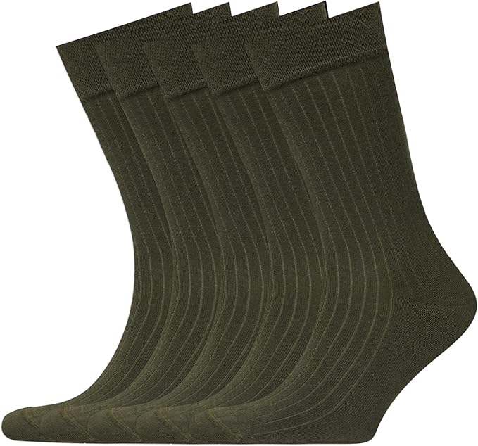 VRD Men’s Dress Socks, Bamboo 5-Pack Mens Socks, Mid Calf Length, Crew Socks Gift for Men Shoe Size 8-13