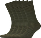 VRD Men’s Dress Socks, Bamboo 5-Pack Mens Socks, Mid Calf Length, Crew Socks Gift for Men Shoe Size 8-13