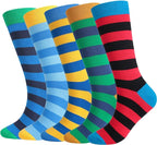 DRASEX Men's Dress Socks Funky Colorful Pattern Cotton Novelty Casual Crew Socks