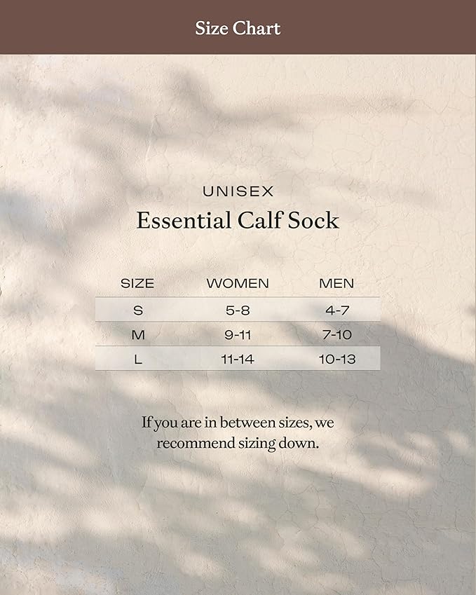 Cozy Earth Essential Calf Socks for Women and Men – Soft Mercerized Cotton Crew Socks 2-Pack Set – Heel & Arch Support