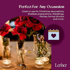 Lerner Tealight Candles in Clear Cups, 200 Count| 8 Hours Long-Burning White Tea Light Candles| Non-Toxic, Smokeless & Soot-Free Tea Light Warmer Candles | Unscented Party, Décor, Shabbat Tea Candles