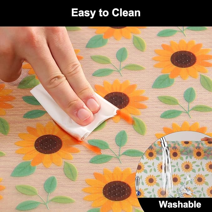 Cooyes Shelf Liner – Premium Non-Adhesive Cabinet & Drawer Liner for Kitchen – Waterproof Shelf Paper with Modern Pattern – Durable EVA Cabinet Mat – Easy to Cut