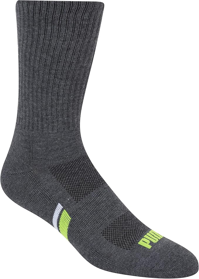 PUMA mens 6 Pack Crew Socks