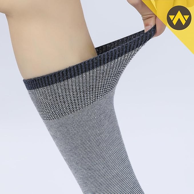WANDER Men's Dress Socks Cotton Thin Classic Lightweight Socks 6/8 Pairs Solid & Patterned Soft Breathable Socks