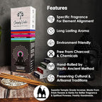 Premium Incense Sticks Set of 5 Elements Earth, Water, Air, Fire, Space 2 Celestial Bodies Sun & Moon| 140 Natural Agarbatti with Burner| for Home Pooja, Meditation, Yoga, Aromatherapy