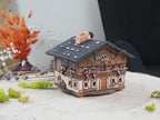 Ceramic Art Cone Incense Holder Room Decoration Handcrafted Collectible Miniature Old House on Lutago, Tirol, Italy R235
