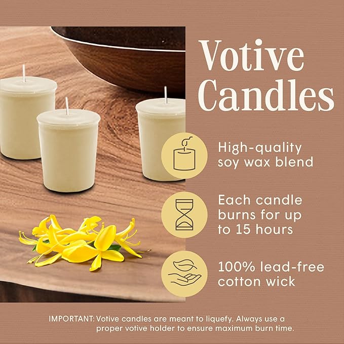 Mister Candle Spring/Summer Votive Collection Handmade Scented Votive Candles Bulk, Small Candles with Premium Wax & Essential Oils, 15 Hour Burn Time, Made in USA, (Set of 9, Honeysuckle Jasmine)