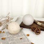 ELLDOO Natural Travertine Incense Holder, Home Decor Handmade Ball Shape Incense Cone Burner for Yoga Meditation SPA Reading, Gray