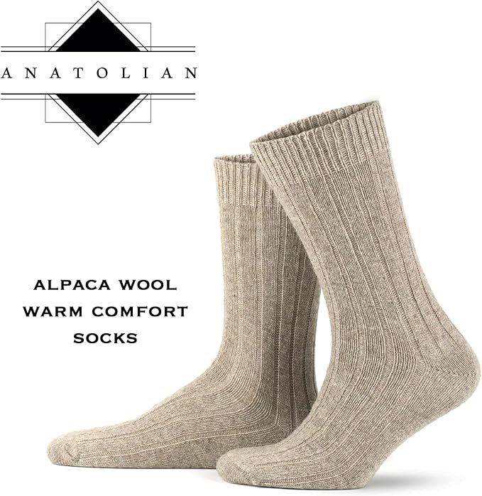 anatolian Alpaca Wool Socks Low Calf for Men Women - Warm Comfortable Everyday Casual Dress Socks