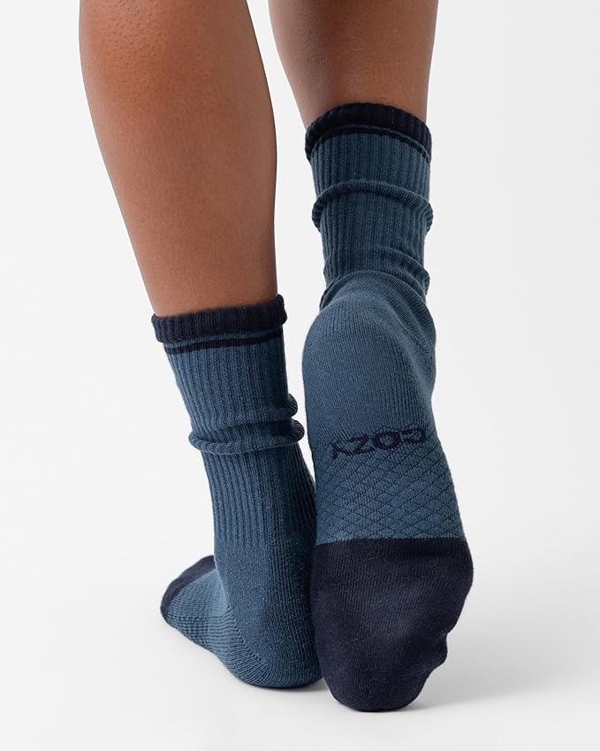 Cozy Earth Essential Calf Socks for Women and Men – Soft Mercerized Cotton Crew Socks 2-Pack Set – Heel & Arch Support