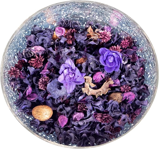 Fragrance Potpourri Bag Home Décor Scents of Lavender, Jasmine & Amber | Floral Petals Vase & Bowl Filler Decoration (Purple)