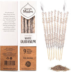 9 pcs Wildly Harvested - White Olibanum/Frankincense Incense Sticks, 7" Long - Thick Aromatic Incense Sticks (45-55 min Burning Time) to Neutralize Negative Energies & Harmonizing Space