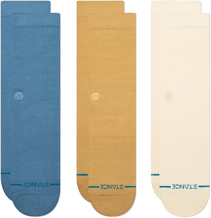 Stance Icon Classic Casual Crew Socks 3-Pack, Cotton Blend and Cushioning Arch Support