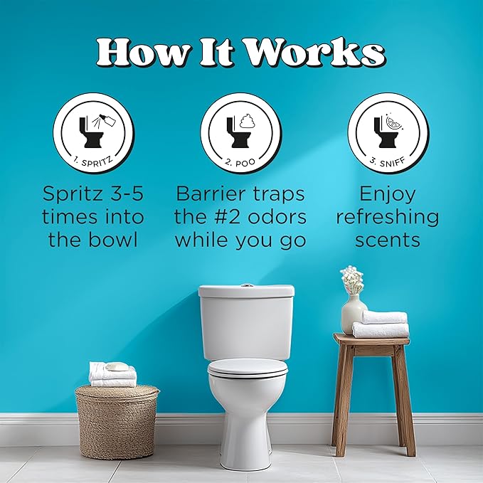 Poo-Pourri Before-You-Go Toilet Spray, Fresh Sea Salt, 2 Fl Oz, Up to 100 Uses, Bathroom Odor Deodorizer with Essential Oils for Home or Work, Travel Essentials, TSA Approved Size, Sea Salt Bergamot