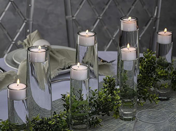 Lerner Clear Tea Lights Candles Bulk - 4.5 Hour Clear Cup Tealight 50 Pack - Consistent Smkless Clean Burning - Holiday, Wedding, Spa, Emergency and Home Decoration Candles