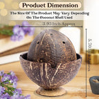 Handmade Coconut Shell DHOOP Stand – Eco-Friendly Natural Incense Holder Charcoal/Cone Burner, Sage Stand, Palo Santo Holder, Ash Catcher for Aromatherapy, Meditation, Yoga, Spiritual