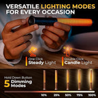 LED Candle Light, Cordless Table Lamps, Bedside Lamps w/2 Modes, Rechargeable Candlestick, Modern Table Lamp w/2600 mAh Battery, nightstand lamp, Bedroom lamp