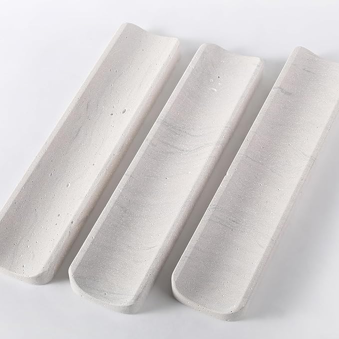 Koville Quarella Engineered Stone Incense Holder, Incense Holders for Sticks, Sturdy Incense Burner Ideal for Meditation and Relaxing, Easy to Clean(Cement Grey)