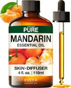 KUKKA Mandarin Essential Oils - 4 Fl Oz - for Hair, Skin, Diffuser, Aromatherapy & DIY Soap Making Scent