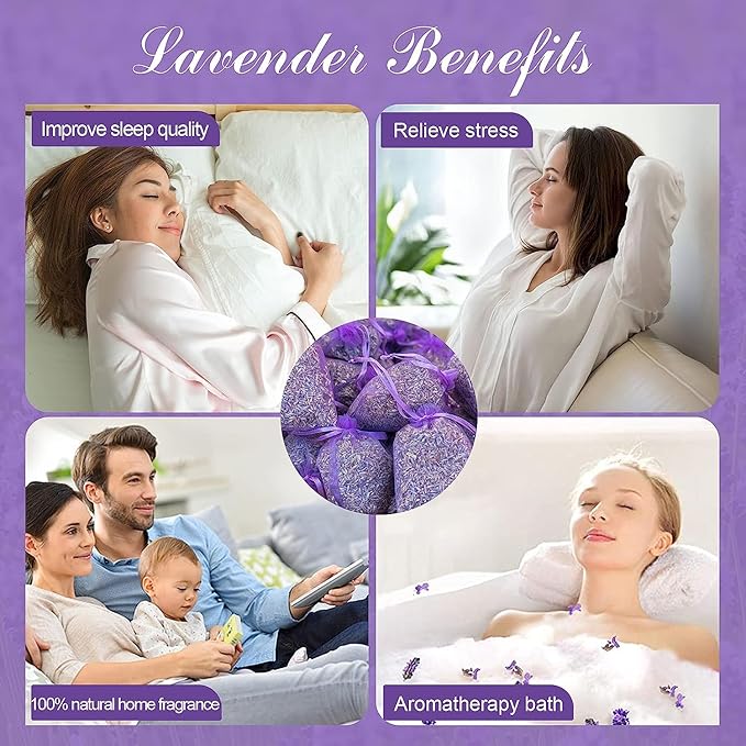 Cedar Space Lavender Sachet bags for drawers and closets,16 Lavendar Sachet Bags,Filled with Premium Grade Dried Lavender,Bridal Shower Favors,Home Fragrance sachet packets,Closet Deodorizer Freshener