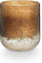 ILLUME Noble Holiday Woodfire Small Radiant Glass Candle