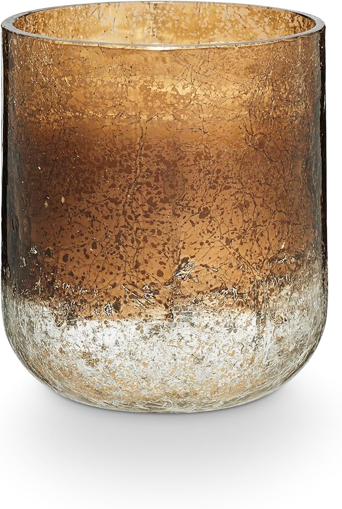 ILLUME Noble Holiday Woodfire Small Radiant Glass Candle