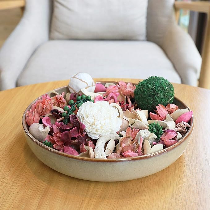 Qingbei Rina Potpourri Bowl Filler, Rose Scented Potpourri Dried Flower,Decorative Vase Filler, Home Fragrance Sachet,Bathroom Decor,14 Oz(Blush Pink)