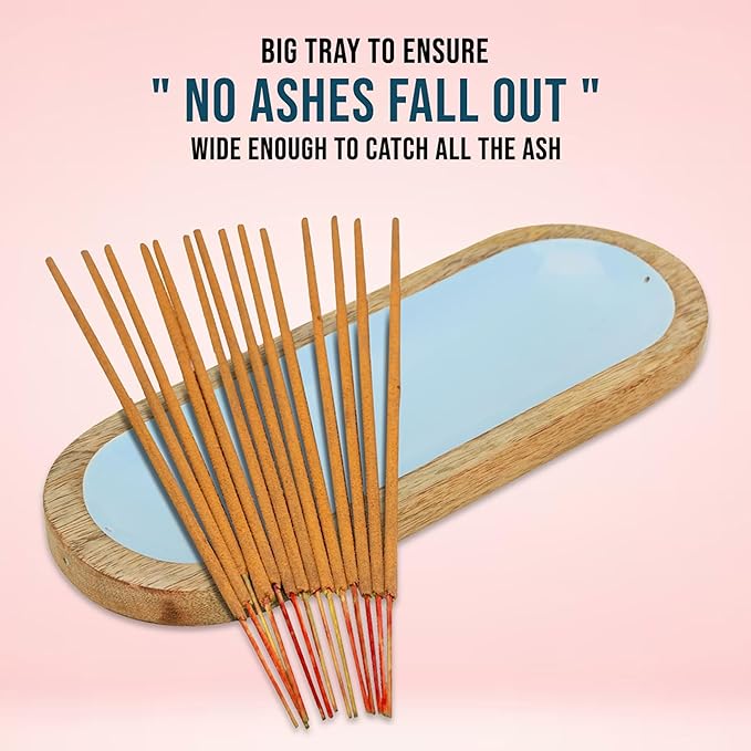 Raajsee Hand Painted Incense Holder,Wooden Incense Burner,Ash Catcher, Incense Tray 11x4x1.5 Inches, Best for Home Fragrance-Aesthetic Room Décor