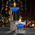 Mega Candles 4 pcs Unscented Dark Blue Floating Candles, Hand Poured Wax Candle 2 Inch Diameter, Home Décor, Wedding Receptions, Centerpieces, Occasions, Events, Festivities, Meditations, Spas
