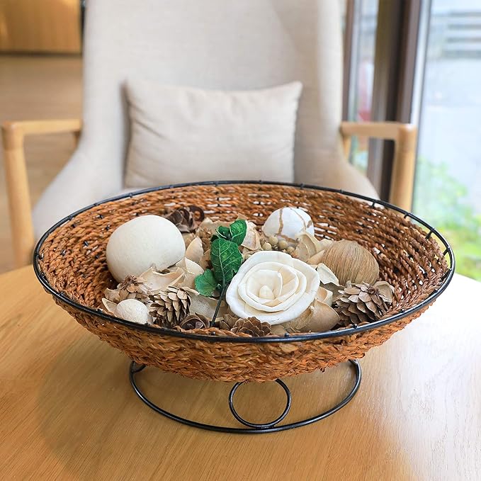 Qingbei Rina Potpourri Dried Flowers,Peach Scented Decorative Potpourri Bowl Filler,Vase Filler,Home Fragrance Smell,Bathroom Decor,14 oz(White)