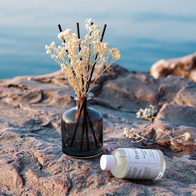 Brakula Reed Diffuser Set, 6.09 fl oz (180 ml)- Lavender Eucalyptus with 8 Reed Sticks, Home Fragrance Reed Diffuser for Bathroom Shelf Decor