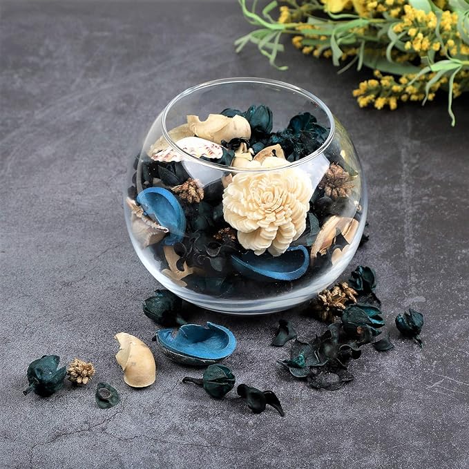 Qingbei Rina Blue Potpourri,Ocean Scent Potpourri Dried Flower, Decorative Bowl Vase Filler, Home Fragrance Sachet, Beach Coastal Breeze Decor,9.8 Oz