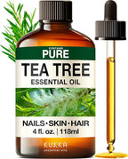 KUKKA Tea Tree Essential Oils - 4 Fl Oz - for Hair, Skin, Diffuser, Aromatherapy & DIY Soap Making Scent