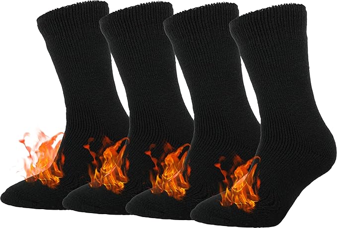 BomKinta Thermal Socks Men - Winter Warm Socks for Cold Weather Crew Socks - Cozy Soft Thick Christmas Boot Socks Size 7-11