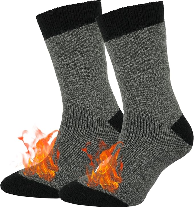 BomKinta Thermal Socks Men - Winter Warm Socks for Cold Weather Crew Socks - Cozy Soft Thick Christmas Boot Socks Size 7-11